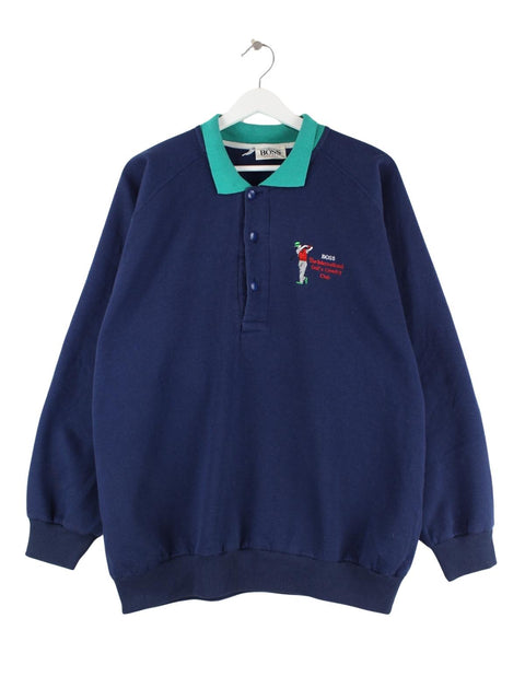 Hugo Boss 80s Vintage Golf Polo Sweater Blau L