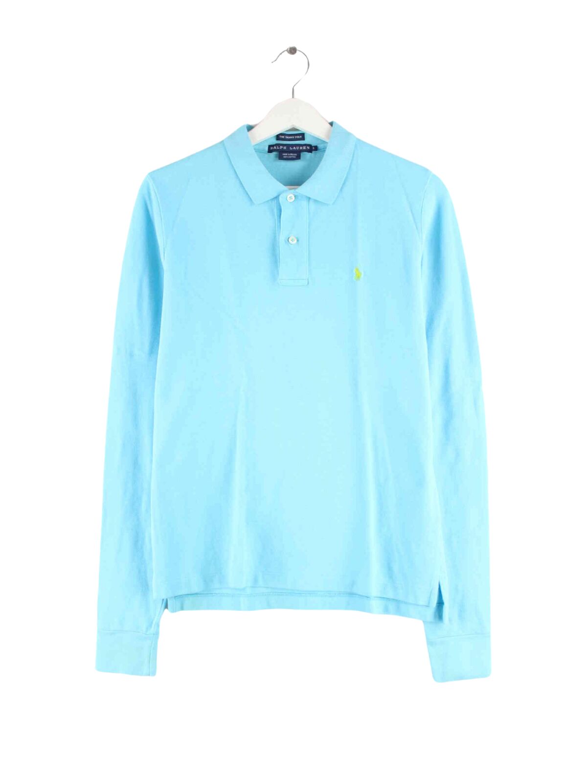 Ralph Lauren Damen y2k Langarm Skinny Polo Blau L (front image)