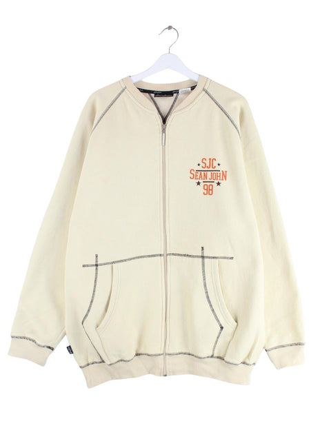 Sean John 00s Print Heavy Sweatjacke Beige XL