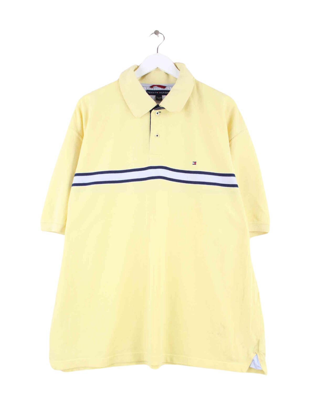 Tommy Hilfiger 00s Striped Polo Gelb XXL (front image)
