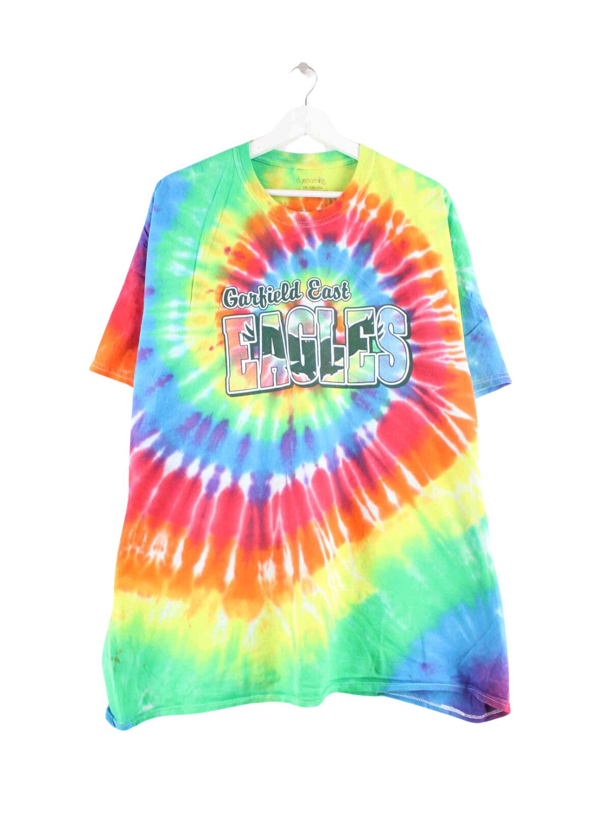Vintage Garfield East Eagles Print Tie Dye T-Shirt Mehrfarbig XXL (front image)