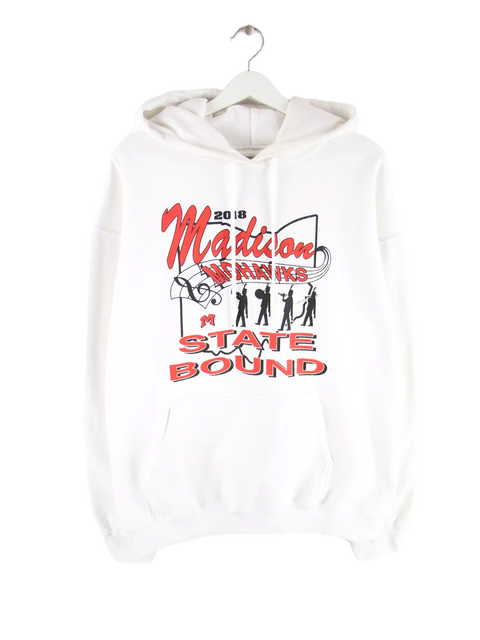 Port & Company 2018 Vintage Madison Mohawks State Bound Print Hoodie Weiß XL