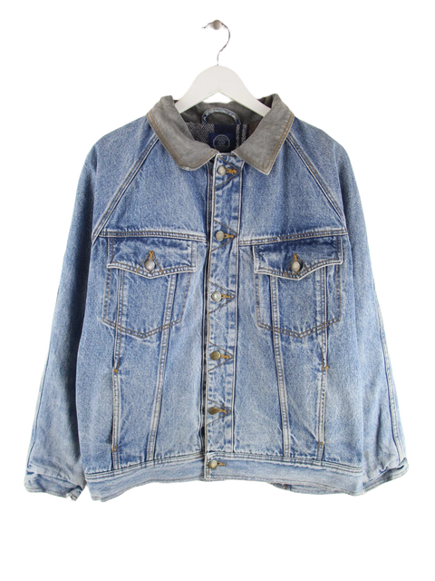 GAP 90s Vintage Cord Collar Flannel Lined Jeansjacke Blau S