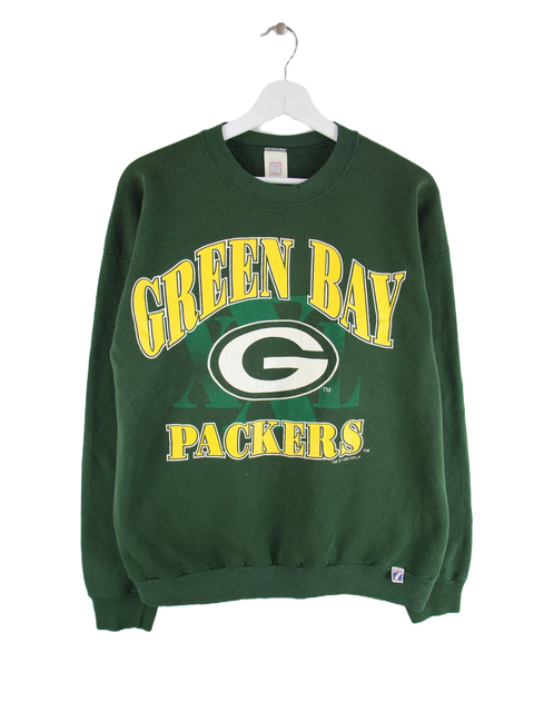 Logo 7 Damen 1990 Vintage NFL Green Bay Packers Print Sweater Grün XL