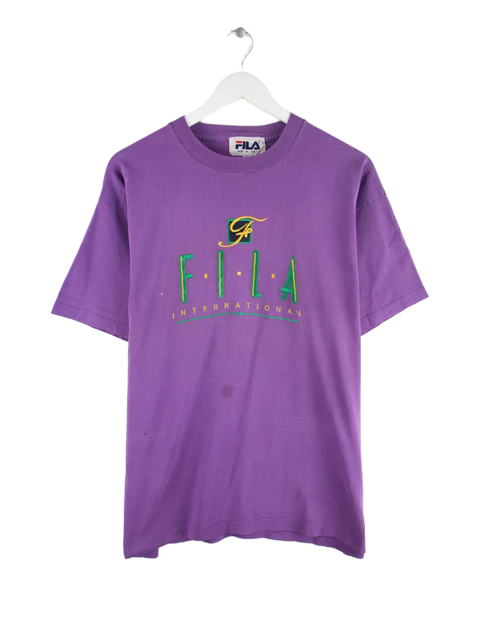 Fila 90s Vintage Spellout T-Shirt Lila XL