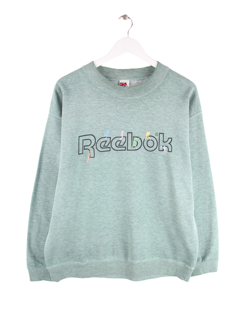 Reebok 90s Vintage Colorful Runners Outline Print Sweater Türkis M
