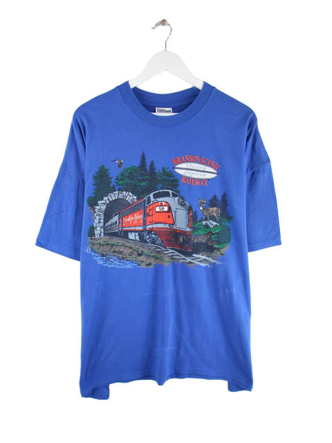 Gildan 00s Branson Scenic Railway Print T-Shirt Blau XXL
