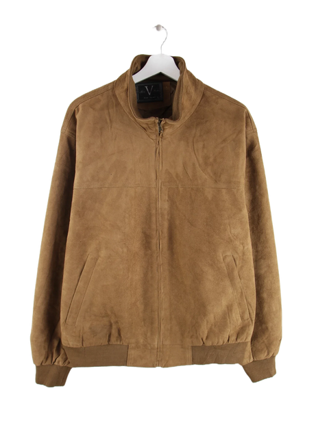 Vintage Suede Bomber Jacke Braun L