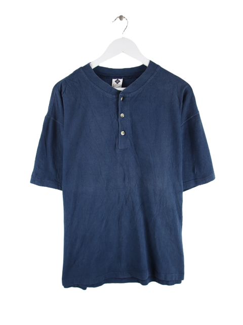 Columbia 90s Vintage Henley T-Shirt Blau XL