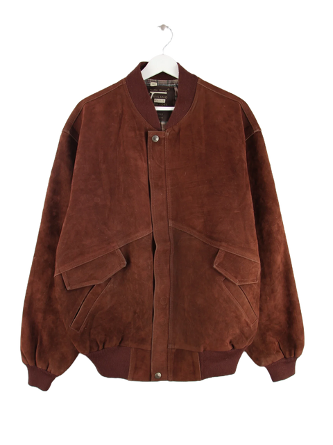 Vintage 90s Workwear Wildleder Style Bomber Jacke Braun XXL
