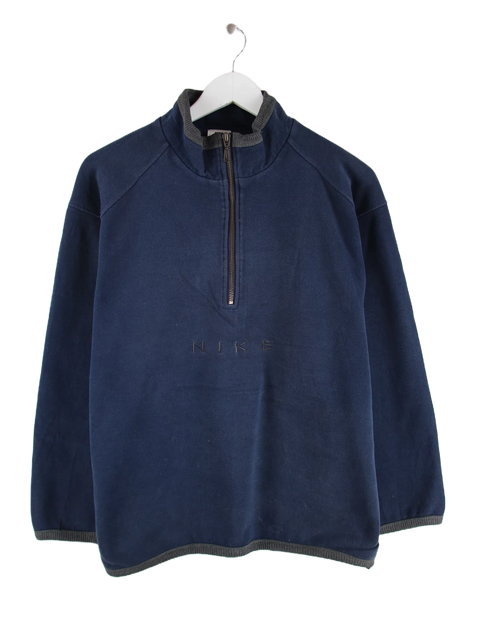 Nike 90s Vintage Spellout Half Zip Sweater Blau L