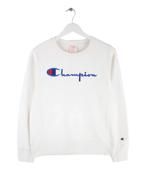 Champion Reverse Weave Spellout Damen Sweater Weiß M