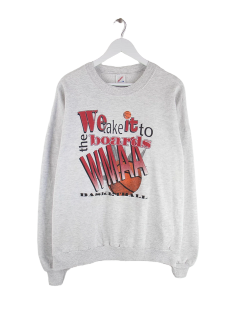 Jerzees Basketball Print Damen Pullover Grau XXL