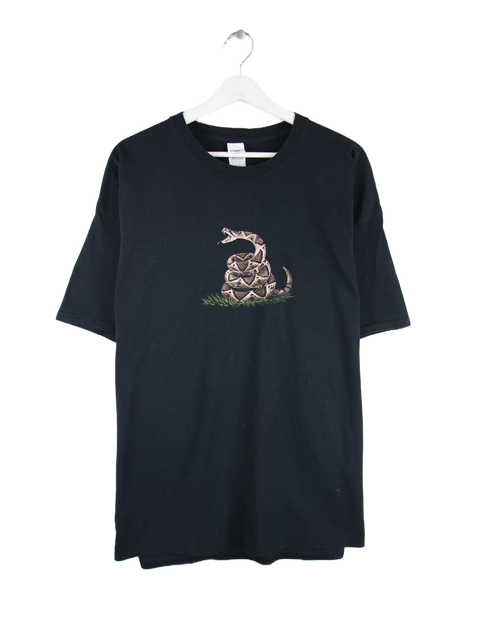 Gildan 00s Rattlesnake Don't Tread On Me Print T-Shirt Schwarz XXL