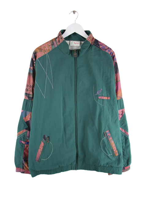 Australian 90s Vintage Pattern Trainingsjacke Grün XL