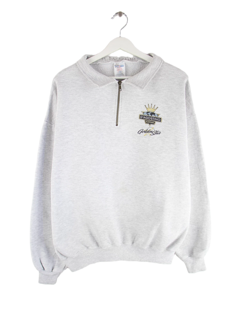 Jerzees Halfzip Brentwood Cornfest 2001 Print Sweater Grau XL
