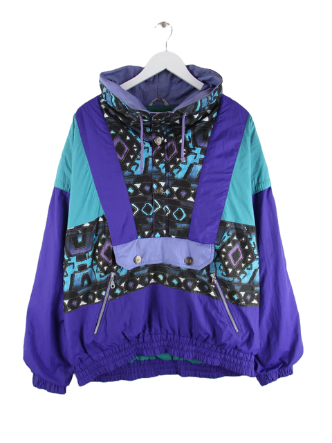 Vintage 90s Geometric Pattern Windbreaker Mehrfarbig XL
