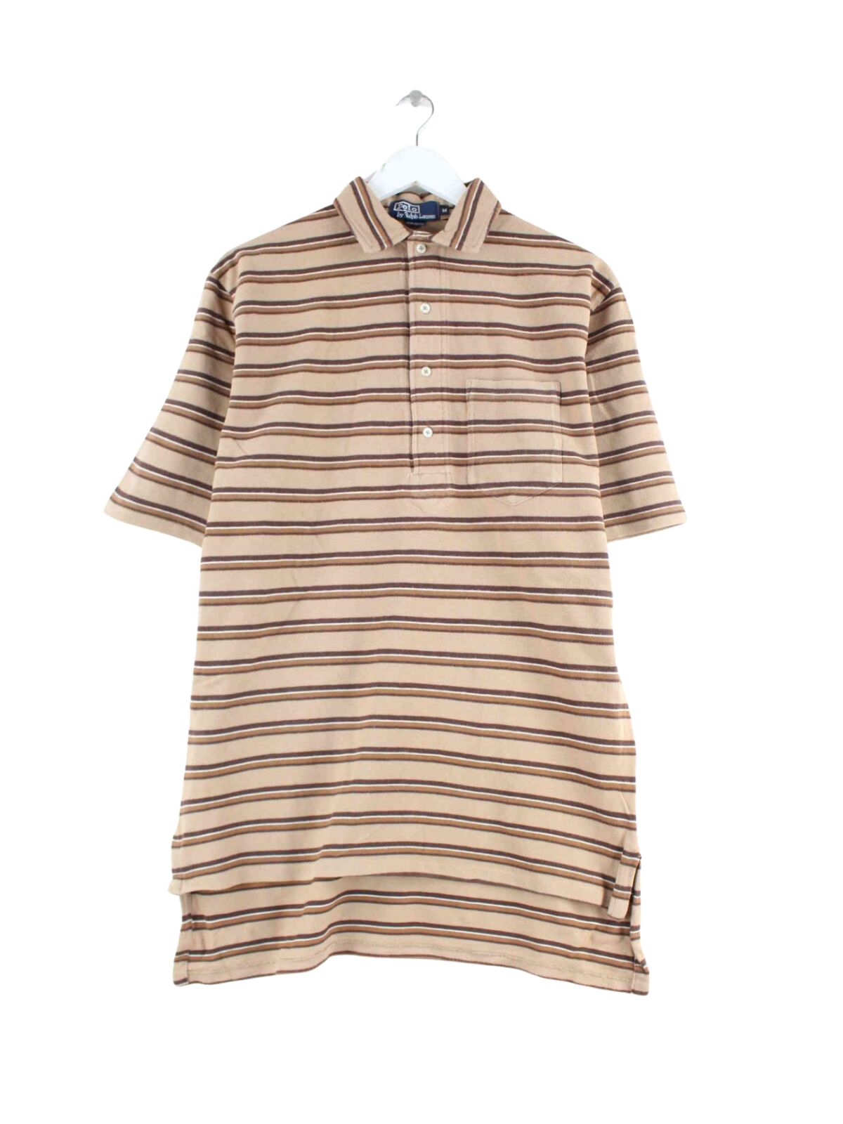 Ralph Lauren 90s Vintage Gestreiftes Polo Braun L (front image)