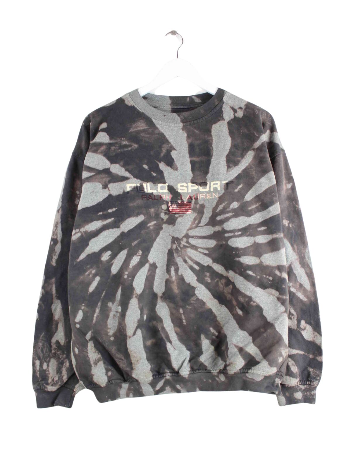 Ralph Lauren y2k Polo Sport Embroidered Tie Dye Sweater Grau S (front image)