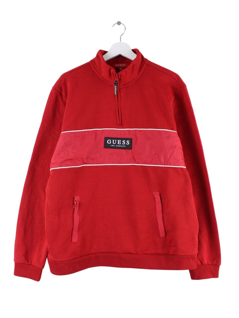 Guess Half Zip Sweater Rot XL