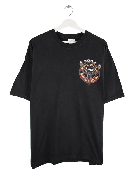 Hanes 2004 Bike Week Print T-Shirt Schwarz XL