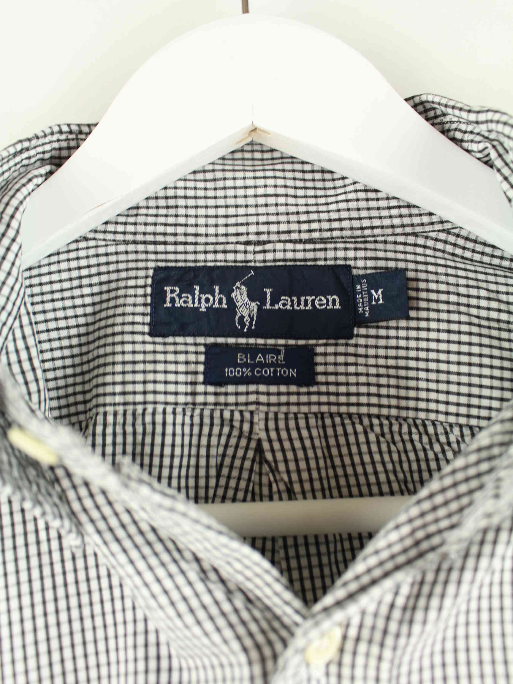 Ralph Lauren 90s Vintage Checked Hemd Schwarz M (detail image 2)