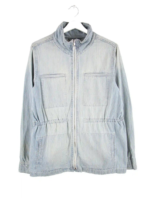 GAP Damen Stripe Jeans Jacke Blau L