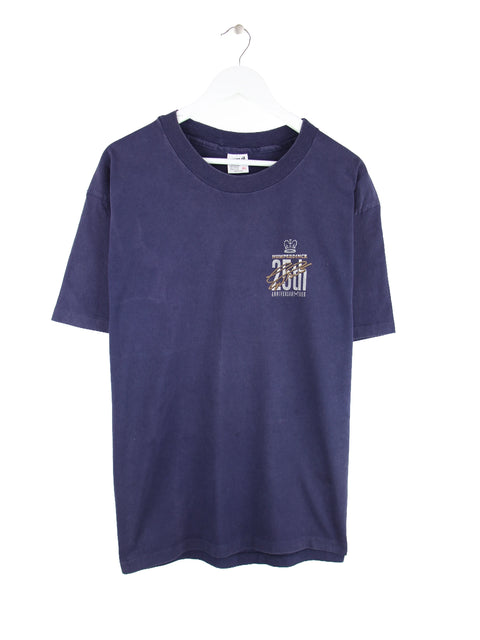 Anvil 90s Vintage Print Single Stitch T-Shirt Blau XL
