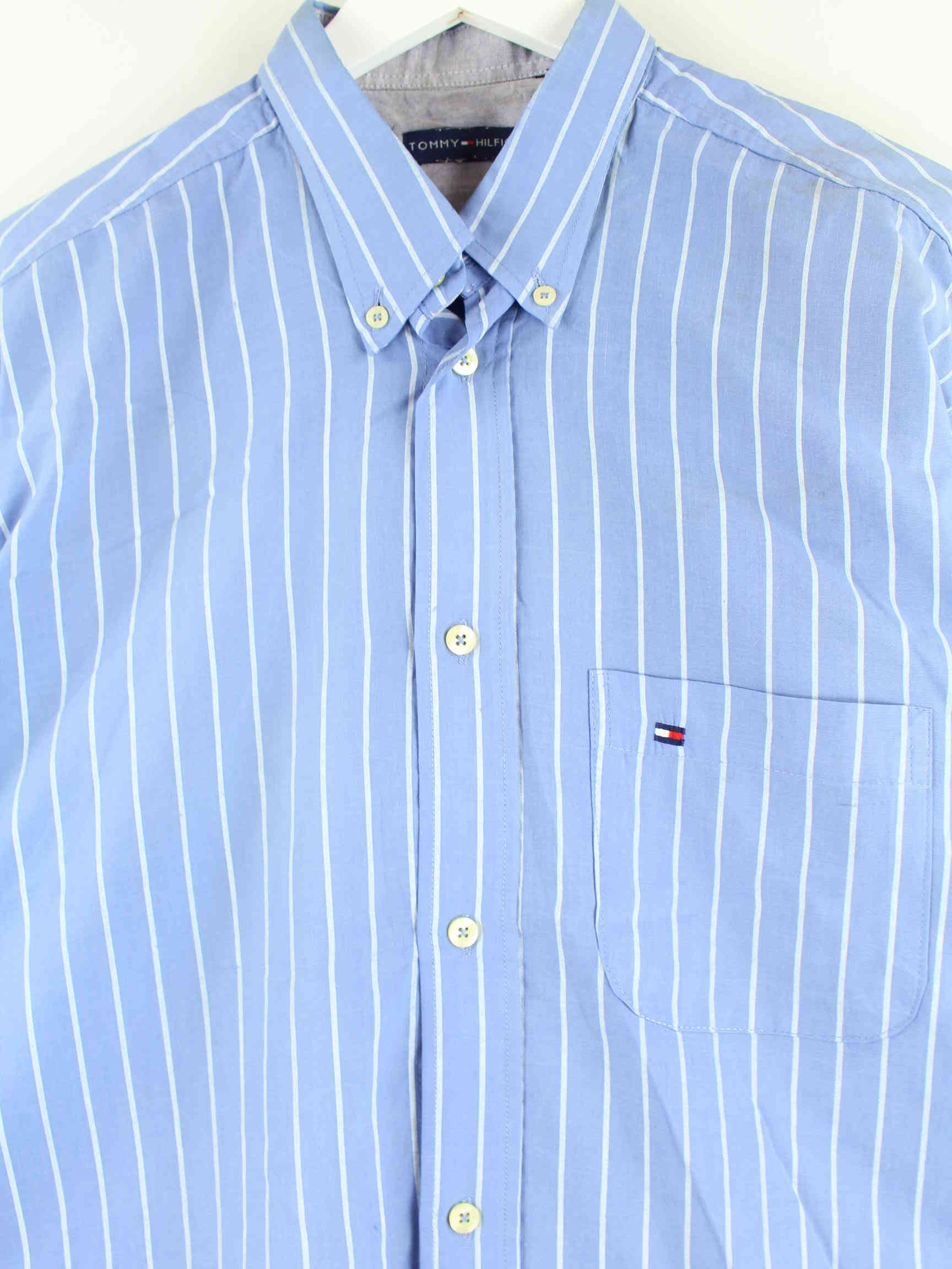 Tommy Hilfiger y2k Striped Short Sleeve Hemd Blau XL (detail image 1)