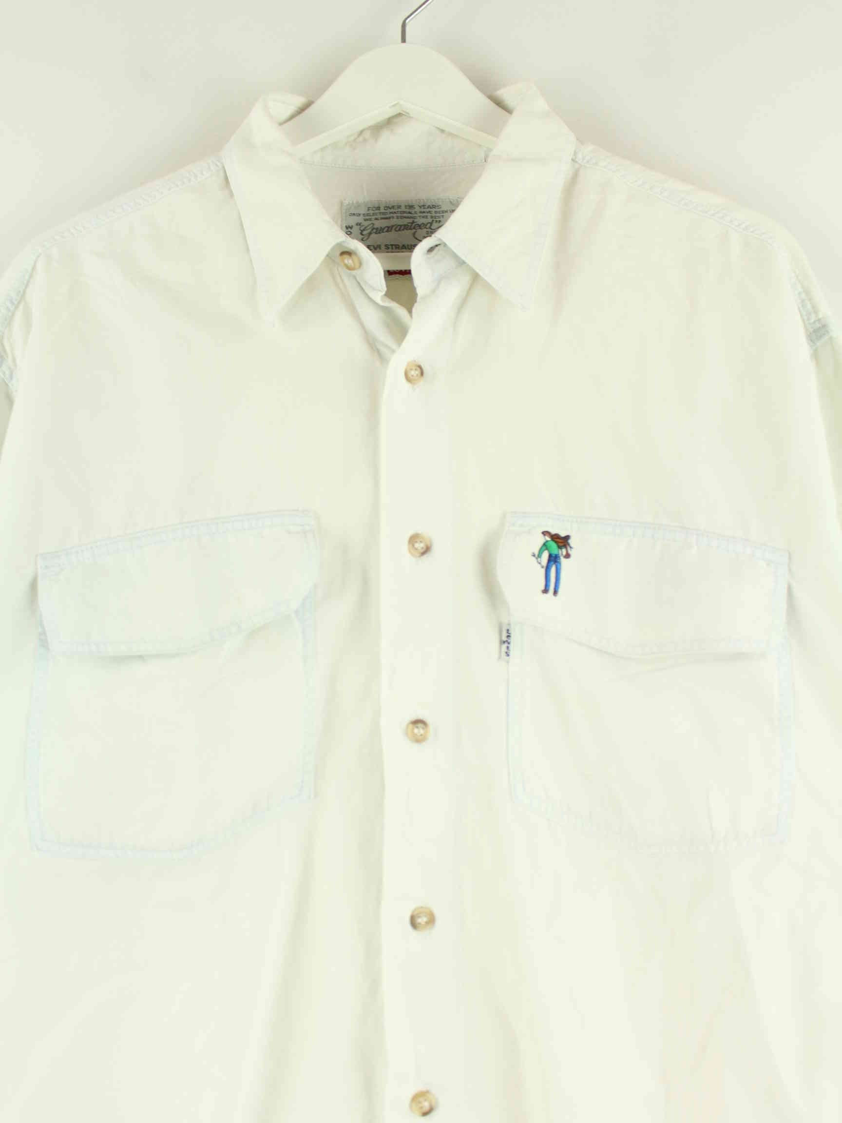 Levi's 90s Vintage Embroidered White Tab Hemd Weiß L (detail image 1)