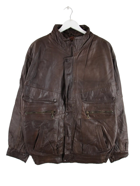 Vintage 90s Leder Jacke Braun XL