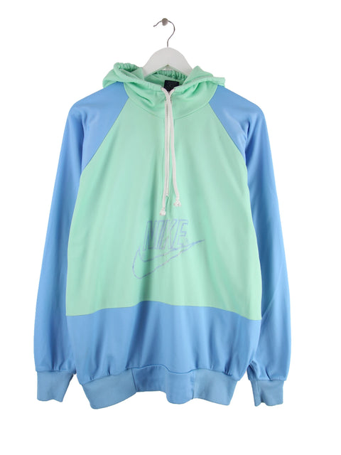 Nike 80s Vintage Big Logo Half Zip Sport Hoodie Grün L