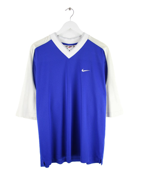Nike 90s Vintage Solo Swoosh Trikot Blau L