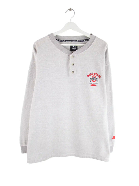 Starter 00s Ohio State Buckeyes Half Button Sweater Grau XL