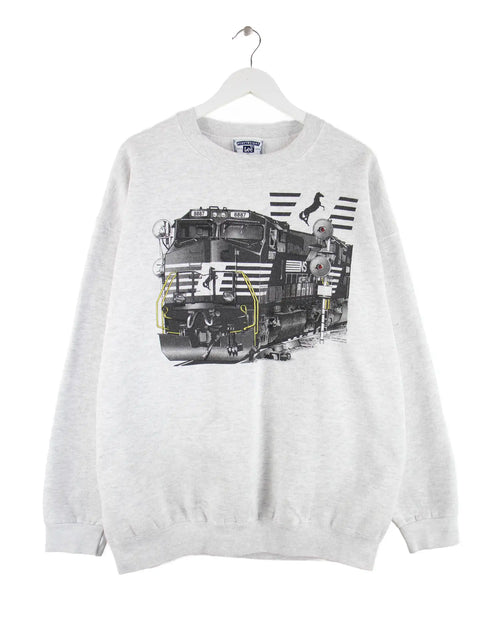 Lee 00s Train Print Sweater Grau XL