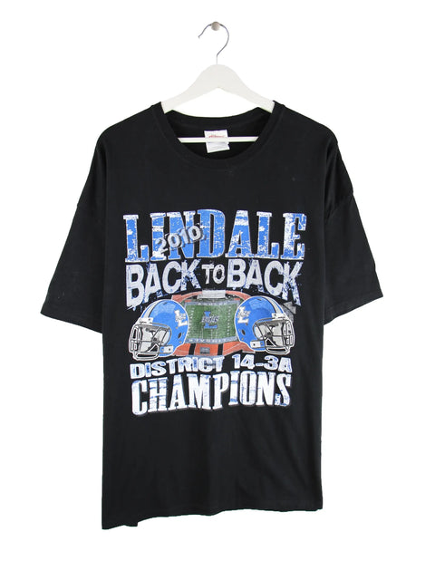 Hanes Lindale Football Print T-Shirt Schwarz XXL