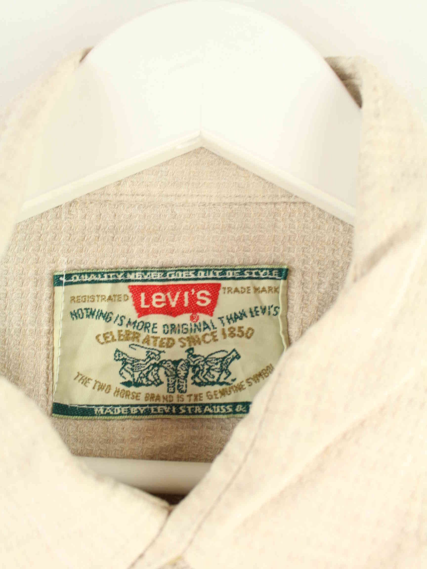 Levi's 90s Vintage Kurzarm Hemd Beige L (detail image 2)
