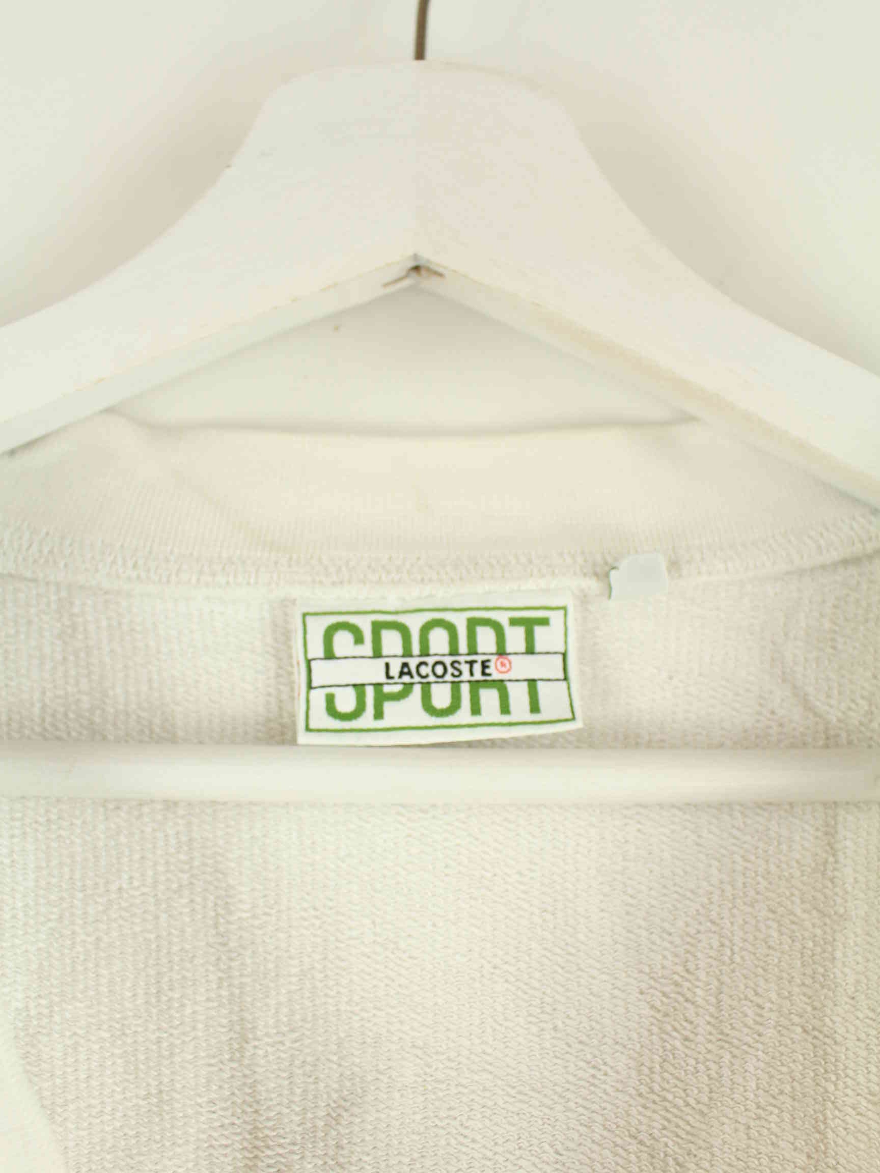 Lacoste 90s Vintage V-Neck Pullunder Weiß XXL (detail image 2)