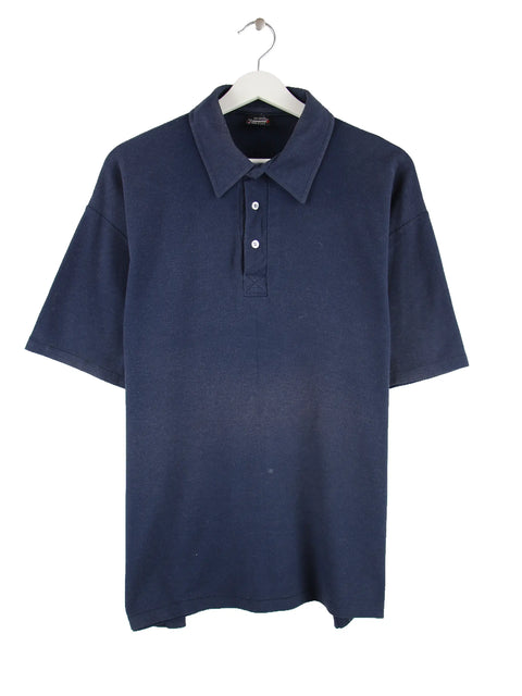Screen Stars 90s Vintage Single Stitch Polo Blau XL