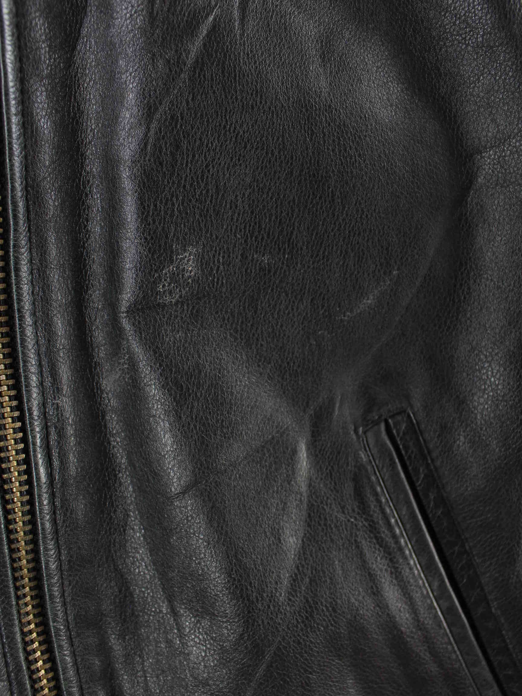 Skipper 90s Vintage Leder College Jacke Schwarz XXL (detail image 4)