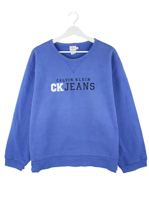 Calvin Klein Damen 00s Jeans Sweater Blau XL