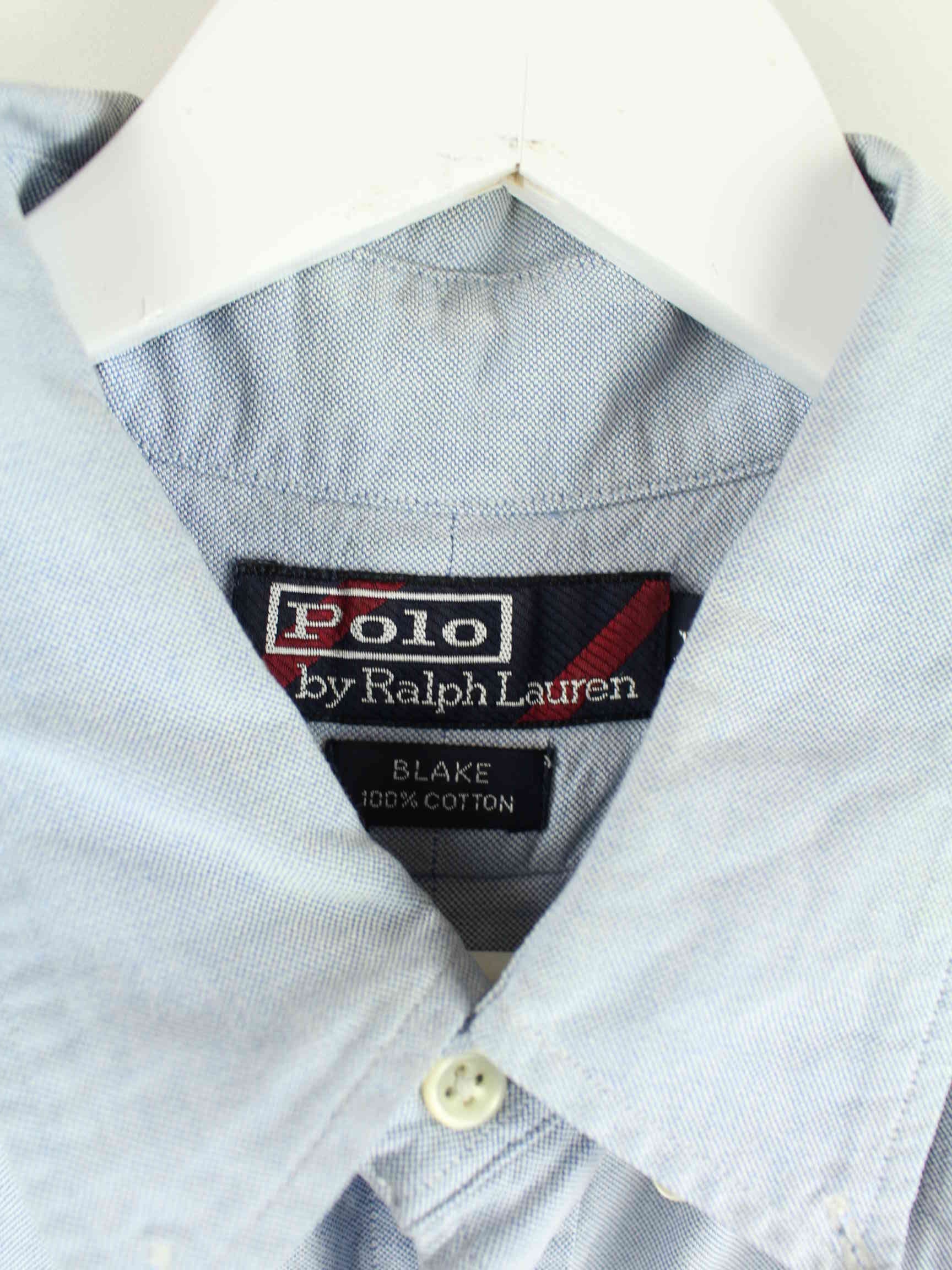 Ralph Lauren 90s Vintage Blake Kurzarm Hemd Blau XL (detail image 5)