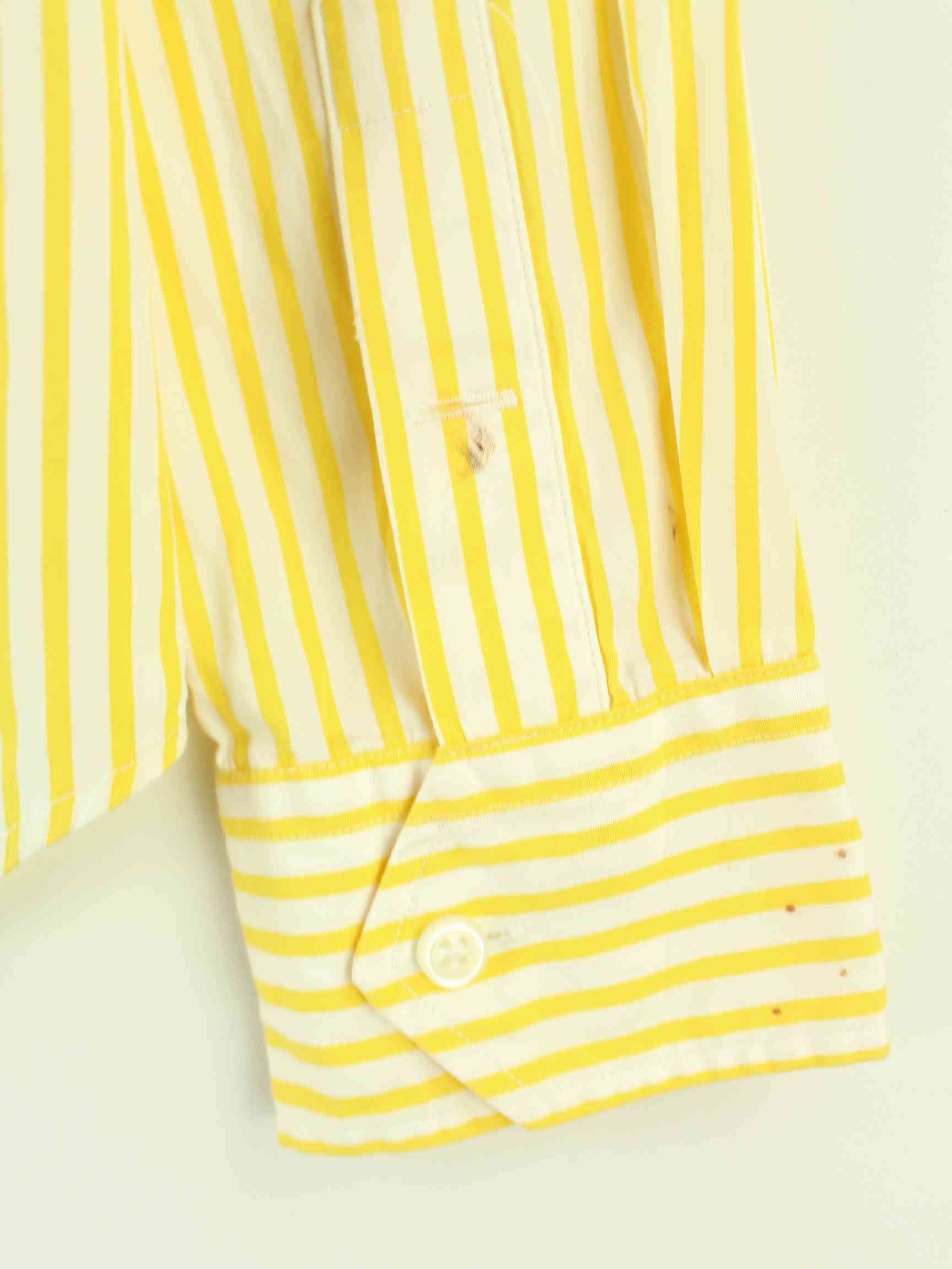 Ralph Lauren 90s Vintage Striped Embroidered Hemd Gelb XS (detail image 4)