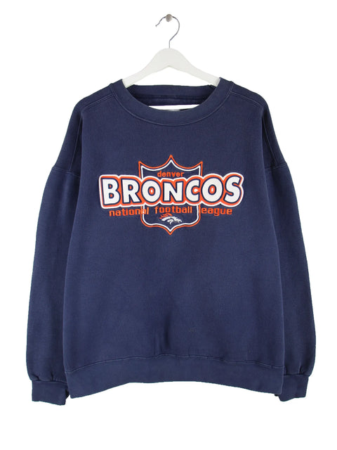 Majestic NFL 90s Vintage Denver Broncos Sweater Blau XL