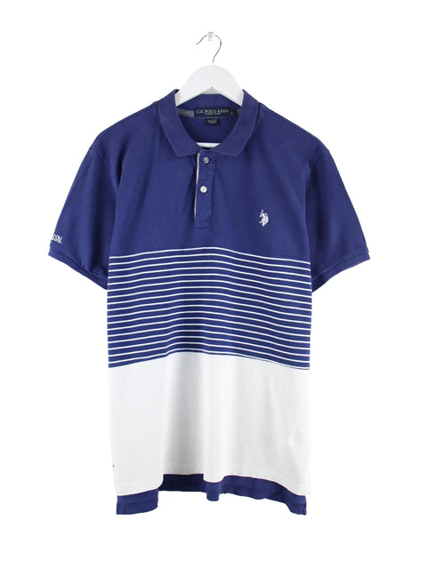 U.S. Polo ASSN. Striped Polo Blau L