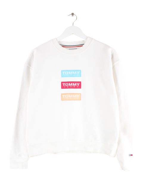 Tommy Hilfiger Logo Patch Sweater Weiß XS