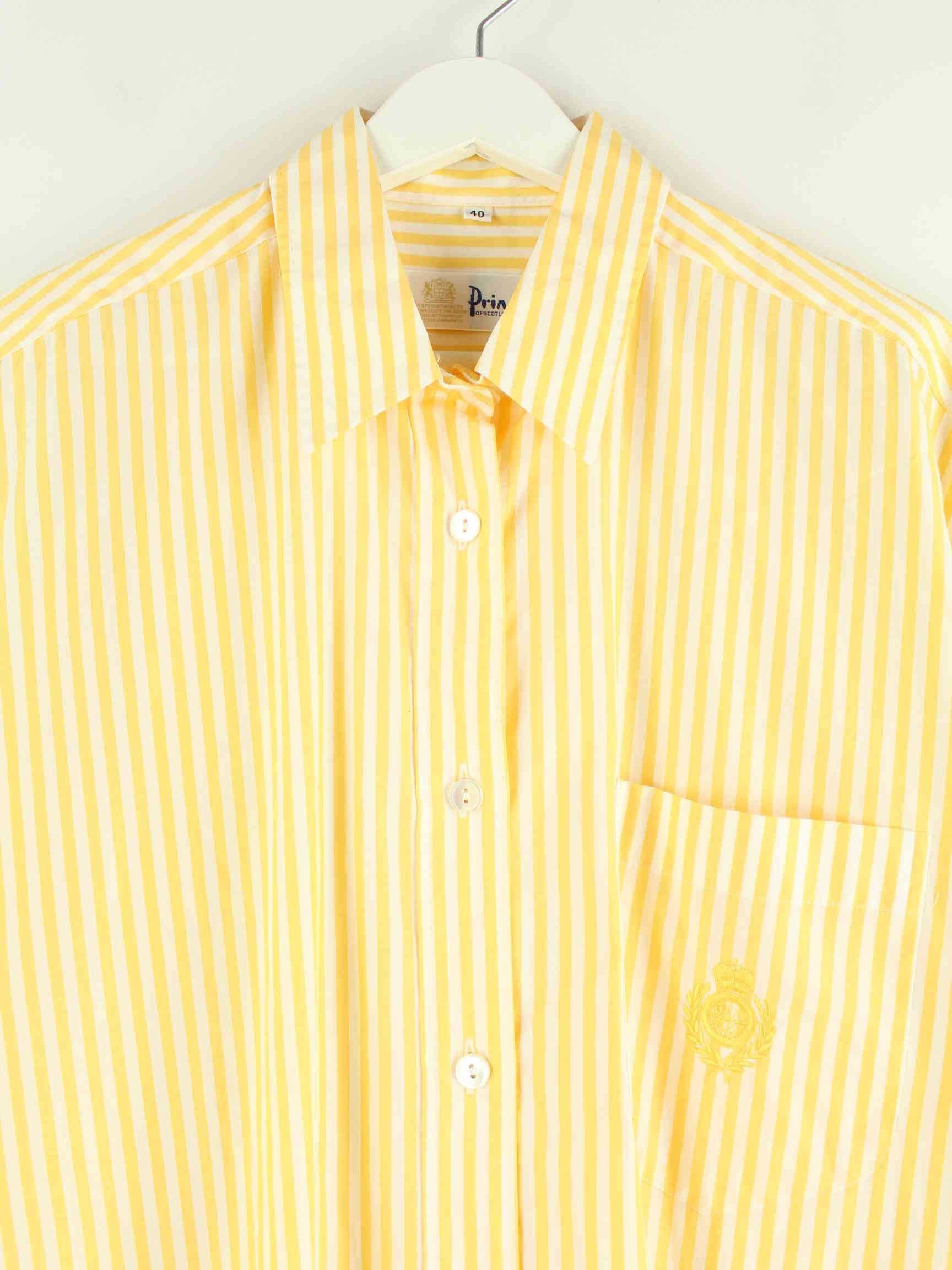 Vintage 90s Gestreiftes Kurzarm Hemd Orange M (detail image 1)