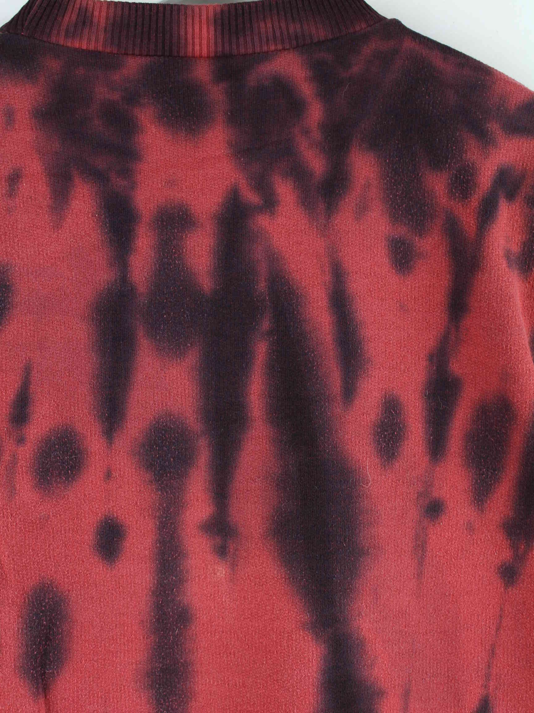 Vintage 90s Jogging Print Tie Dye Sweater Rot (detail image 2)
