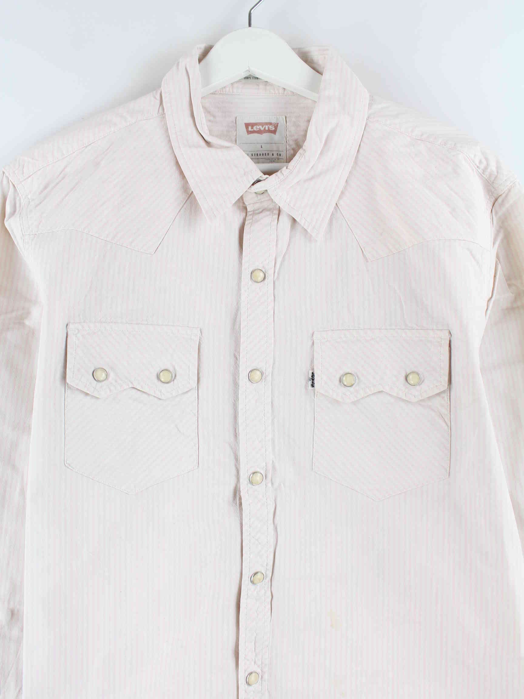 Levi's Damen White Tab Gestreiftes Hemd Rosa L (detail image 1)