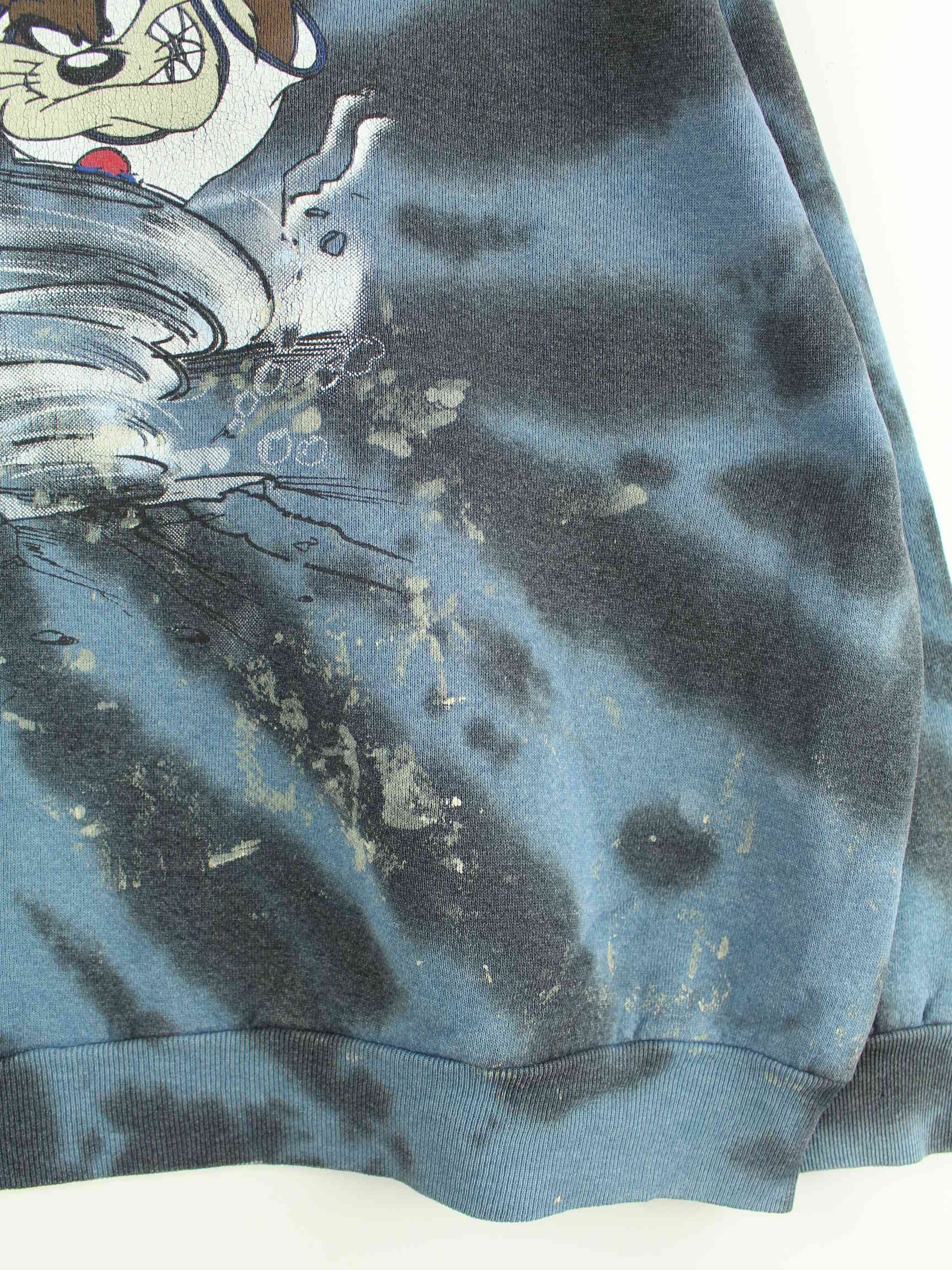Tultex 90s Vintage Looney Tunes Print Sweater Blau XL (detail image 3)